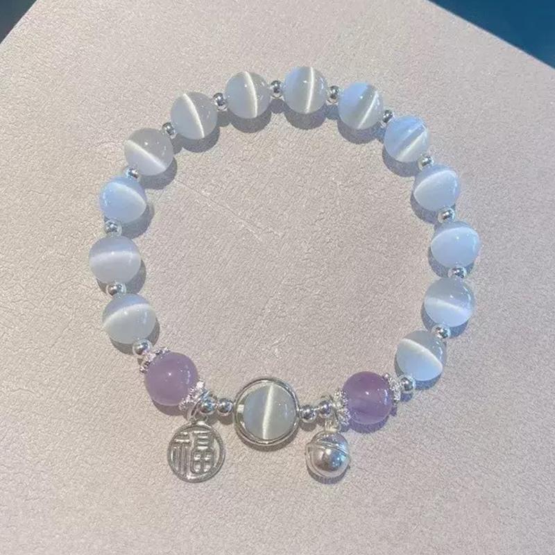 

Браслет с имитацией опала и кристаллами из бисера, модный легкий роскошный эластичный браслет, простая цепочка на запястье для девочек, женщин, ювелирные аксессуары 4