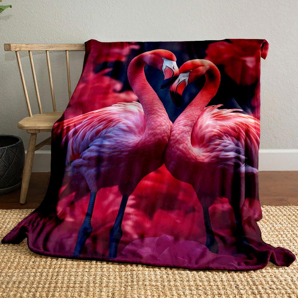 Romantic Flamingo Print Blanket bedroom Blanket for Livingroom Couch lunch break Soft throw for Friend's festival Gift