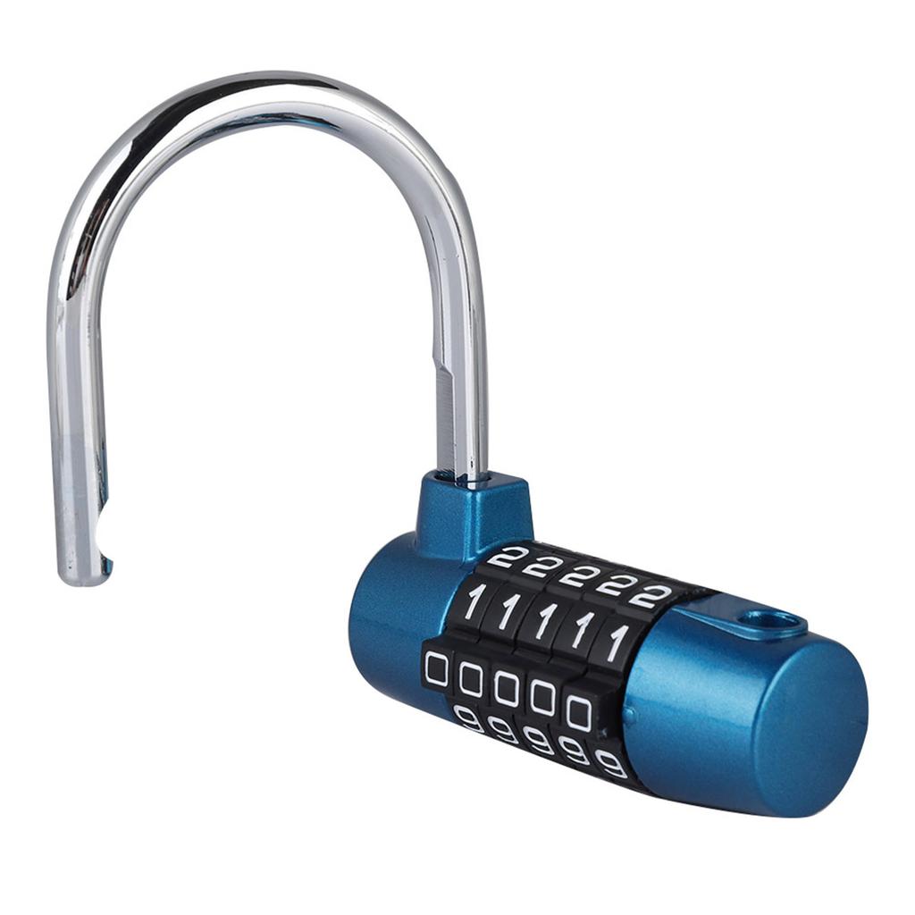 5 Digit Code Lock Padlock U shaped Suitcase Door Combination Lock Blue