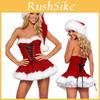 Festive Mini Red Velvet Costume Outfit For Women Featuring Santa Claus Design And Hat