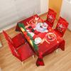 Santa Cartoon Christmas Claus Print Chair Covers Tablecloths Family Festivities