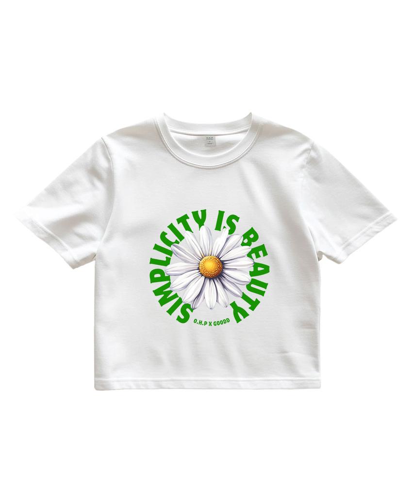 ONEHUNDREDPERCENT FOR WOMAN Ohpxgoodd Simple Beauty Women Crop Short Sleeve Tee