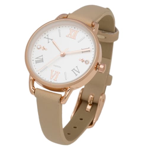 Fieldwork Women's Analog Watch with Leather Strap and Stone Dial, Elegant Beige, Lassie Style, JN010-2