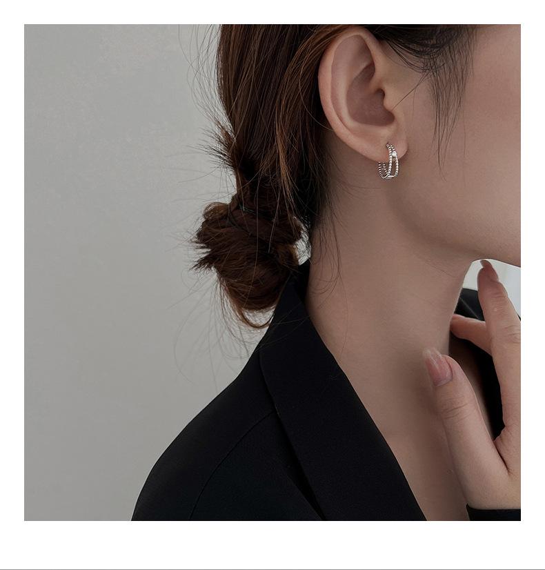 Banyan Baum S925 Silber Retro Doppelt Hohl Damen Luxus Creolen