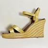 [USED] Rare color Louboutin sandals, size 36, gold, espadrilles, wedge soles