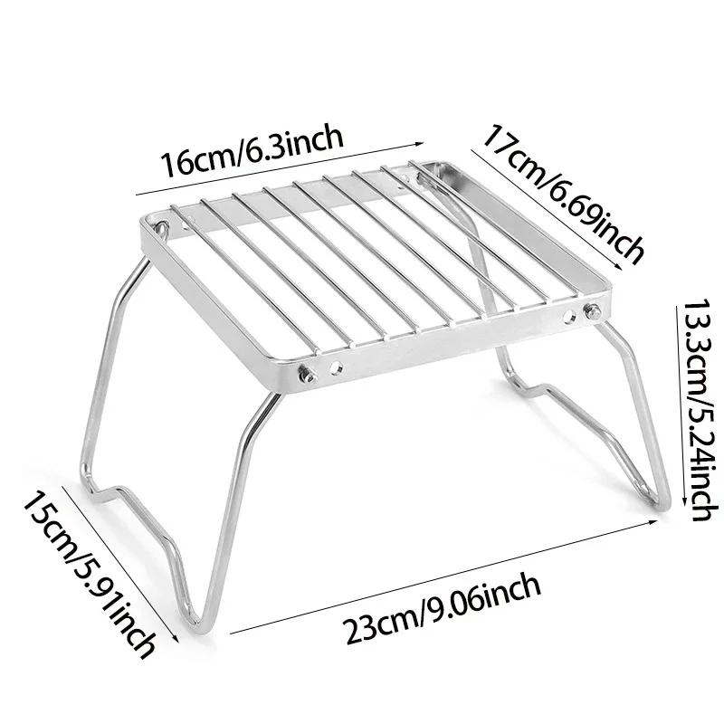 Multifunctional Folding Campfire Grill Stand with Grill Rack - Portable Outdoor Cooking Rack for Camping, BBQ, and Gas Stoves