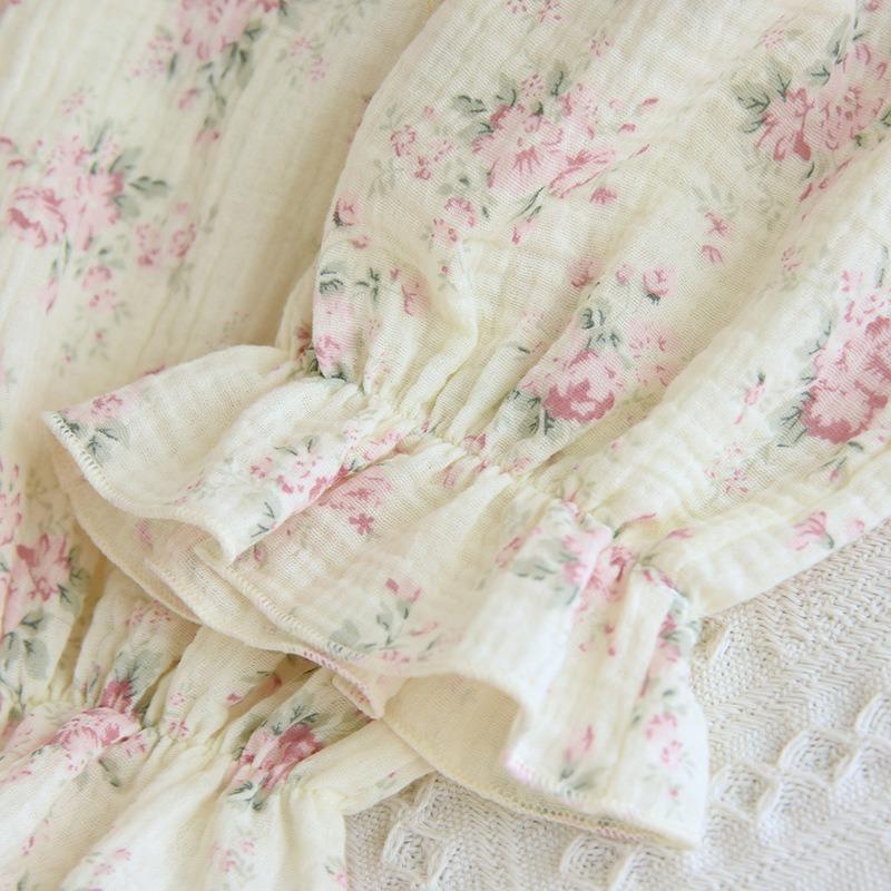 Cute Pajama for Women Loose Sweet Lace Princess Style Soft Cotton Pajamas Skin-friendly Casual Homewear Nightgown