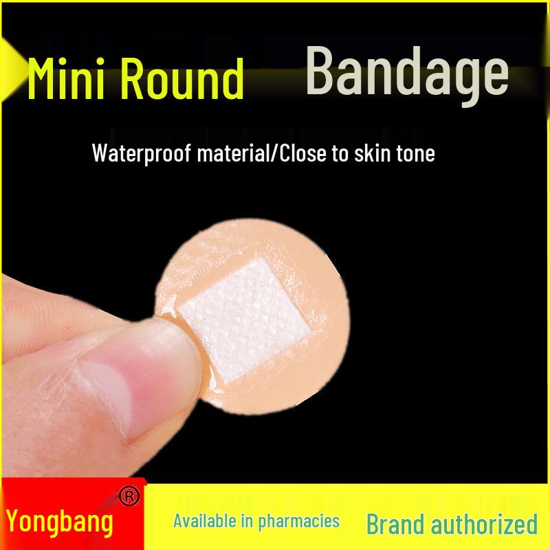 100 Mini Round Waterproof Band-Aids: Invisible, Breathable Wound Plasters for Hemostasis, Acne, and Vaccination Patches.