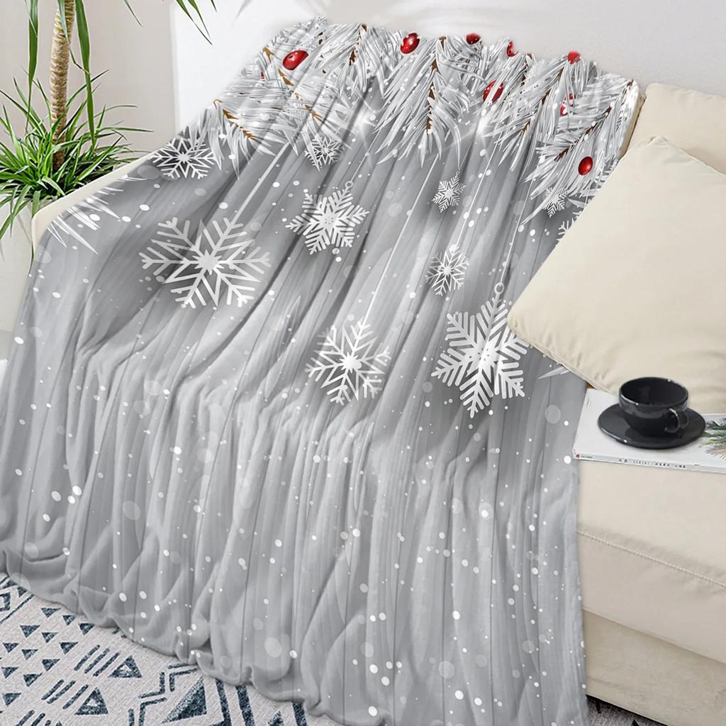 Gemütliche Weihnachts-Schneeflocken Rote Decke für Betten Perfekte Wärme für Wohnkultur Sofa und Reise Tragbar Stilvoll