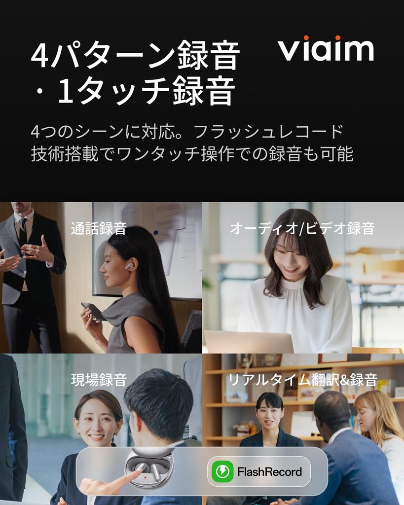 Viaim RecDot ChatGPT AI Earphones with Voice Translation In 78 and AI Summarization Mind Automatic Noise 36 Hours of Continuous Fast Wireless 8 IP55