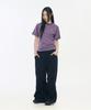 SLOW RECORD HOUSE Striped Short Sleeve T-Shirt_Purple