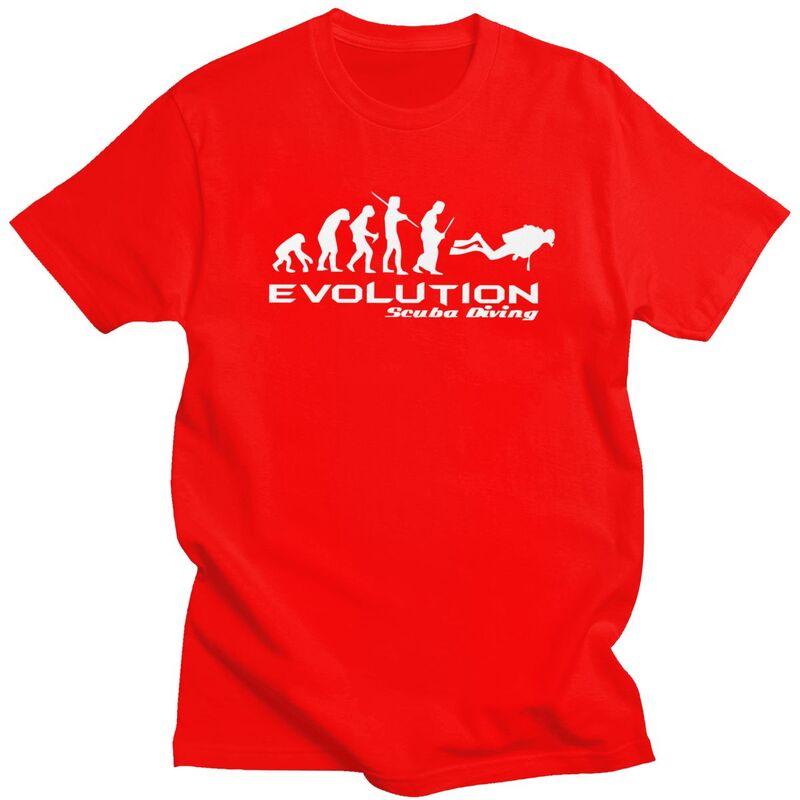 Custom Evolution Of Scuba Diving T Shirt for Men Pure Cotton Tshirt Casual Tee Funny Underwater Dive Diver Gift Tshirt Slim Fit S