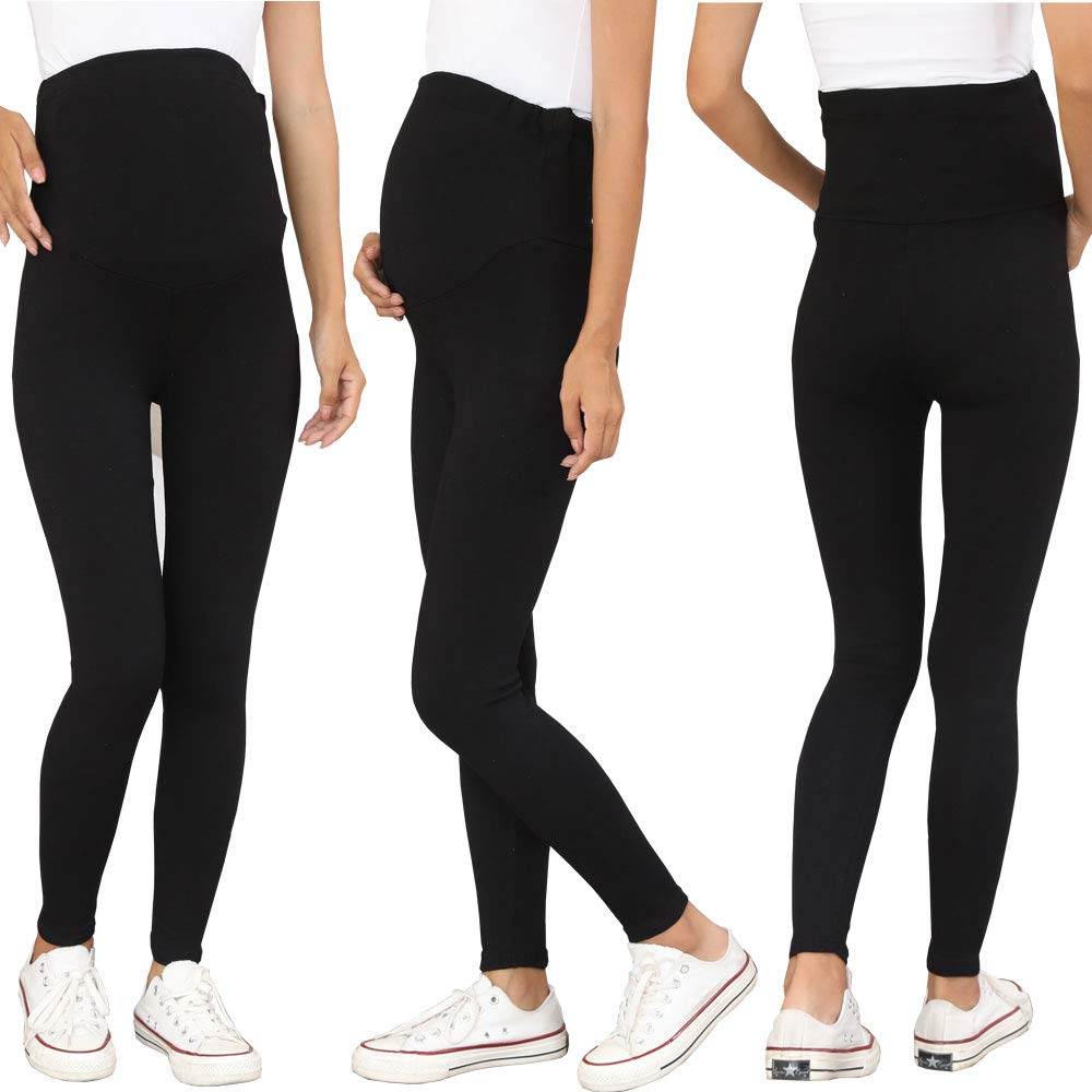 

Беременные леггинсы Munny с регулируемой резинкой на талии, хлопок, стрейч, доступны в 8 цветах, (Черный, L-LL) чёрный