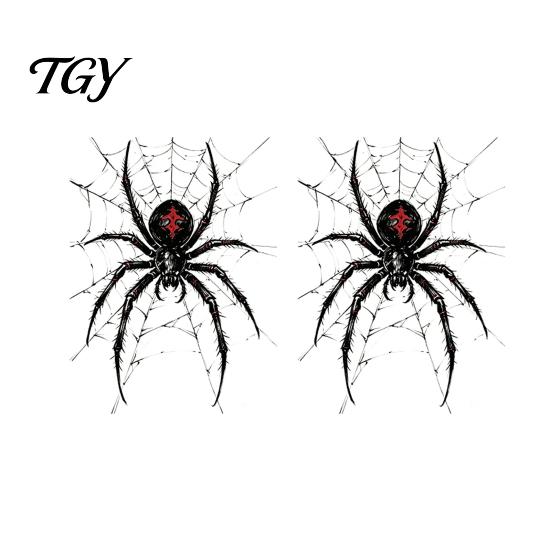 Artykuły na imprezy wewnątrz i na zewnątrz Halloween Pająk Statyczne Naklejki na okno, PVC Wodoodporne Naklejki z pajęczyną, Czarne Dekoracje ścienne Usuwalne Straszne Naklejki dla