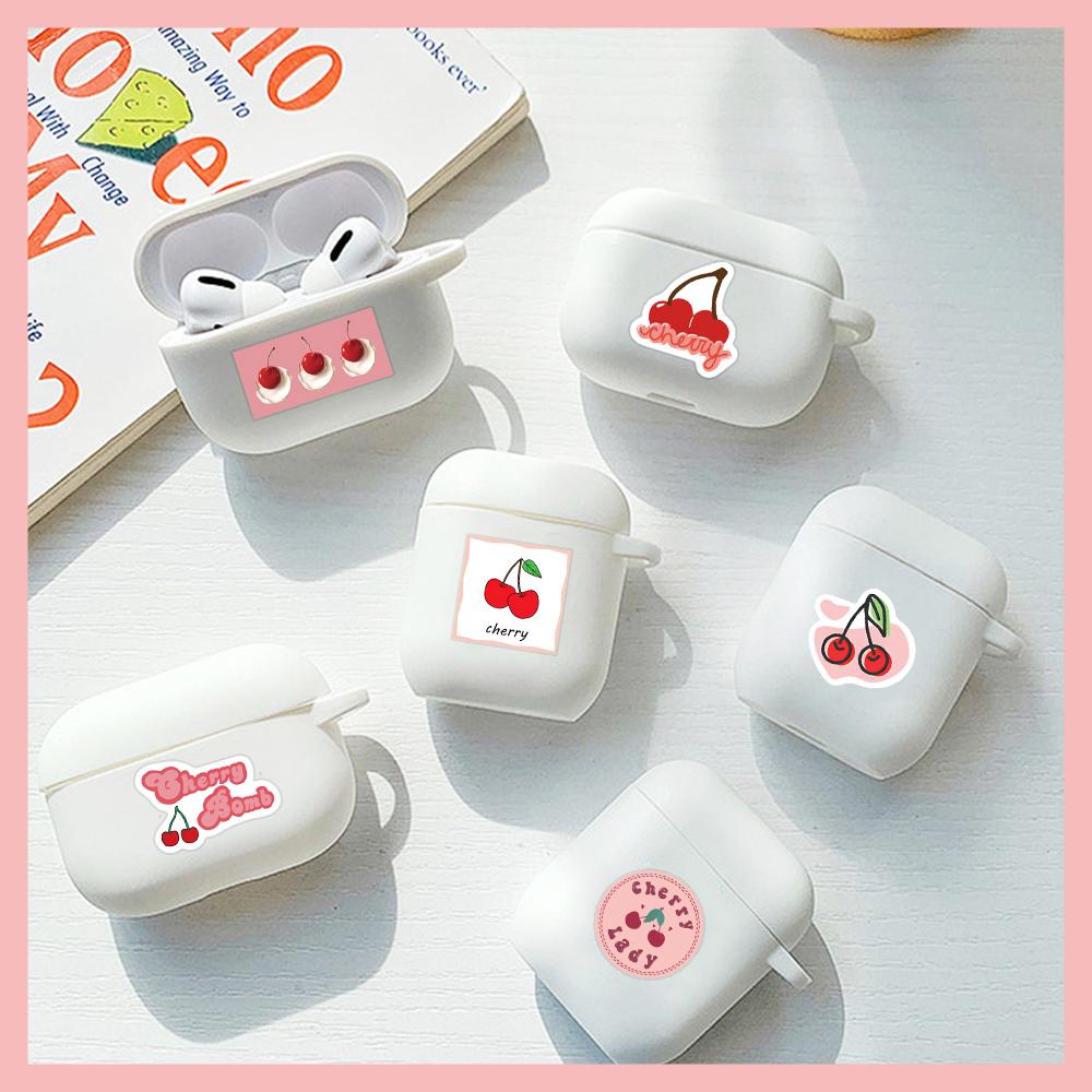90Pcs Cartoon Kawaii Pink Sweet Fruit Liqueur Cherry Jam Juice Stickers Laptop Guitar Phone Stationery Graffiti Kids Sticker