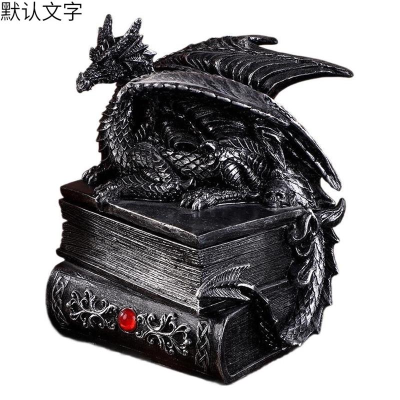 Resin Black Dragon Jewelry Box Gothic Storage Ring Holder Trinket Case Home Table Decor For Teens Women Halloween Birthday Gift