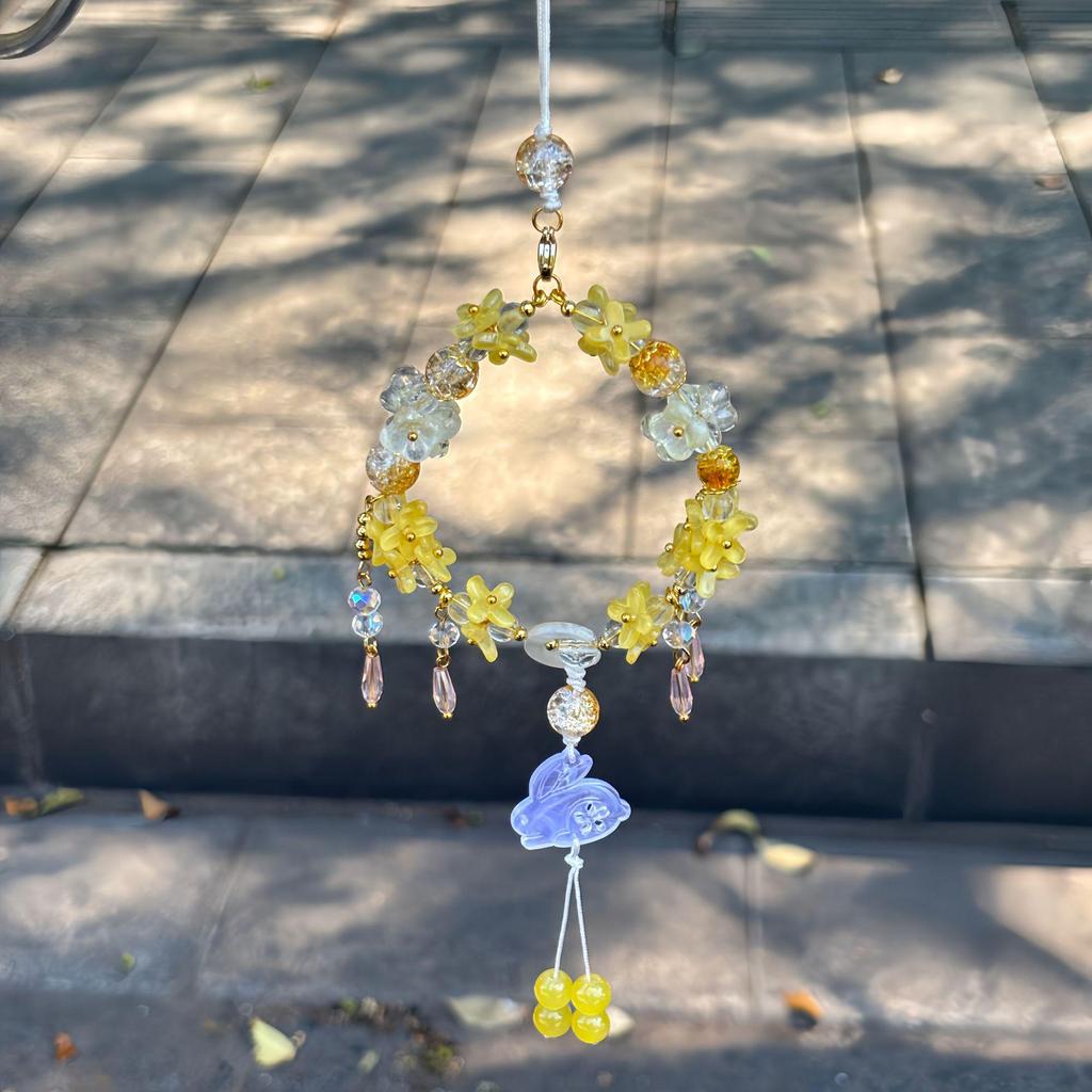 Osmanthus Quastenanhänger - Autoaccessoire im neuen chinesischen Stil aus der Hangzhou Scenic Collection