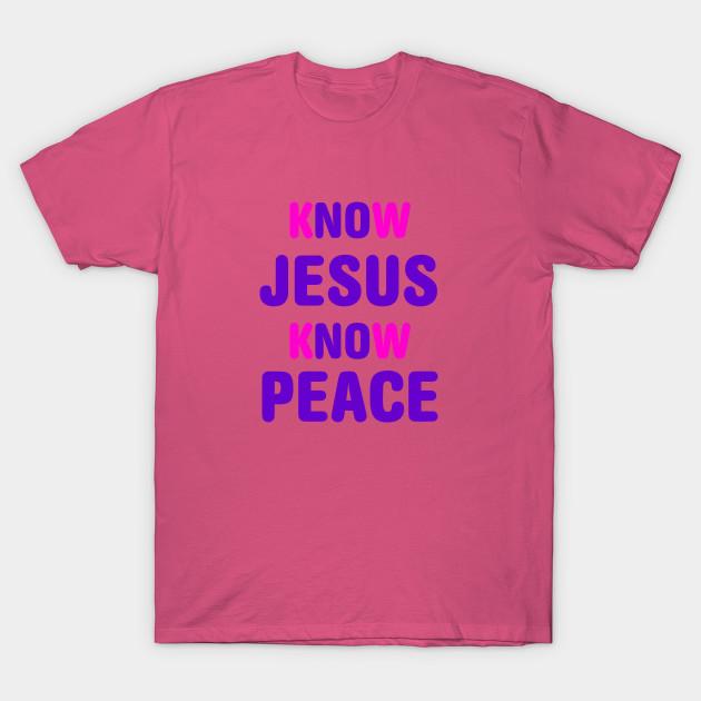 New Fashion Men T Shirt Know Jesus Know Peace Print Short Sleeve Tops Tees Casual