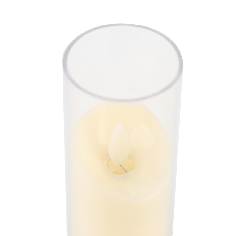Glass-Covered LED Flameless Candles with Wavy Top Set