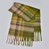 New Autumn and Winter Circle Yarn Thickened Plaid Scarf Men's and Women's Fashion Warm Fringed Long Couple Scarf