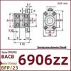 Double-Cut Flange Circlip Bearing Housing, Aluminum Alloy, BACB6800ZZ BFP23.