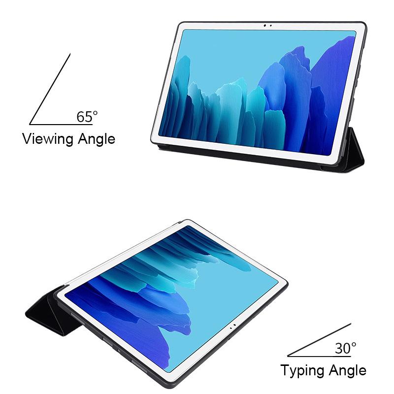 For Galaxy Tab A7 Magnetic Protective Case 10.4inch Leather Case T500 Tri-Fold T505 Sleep Mode TPU Soft
