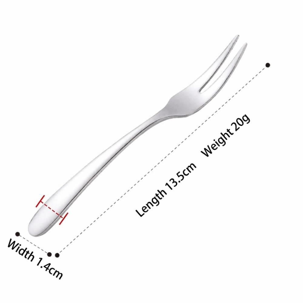 5Pcs Solid Snack Fork Rustless Steel Fruit Fork Handheld Seafood Fork Kitchen Use