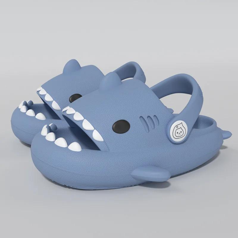ColourChildrenSlippersSharkFlipFlopsSoftSoleCartoonSlipperWome Man Bathroom Sandal EVA Non-slip Children Shoes Sandals FlipFlops