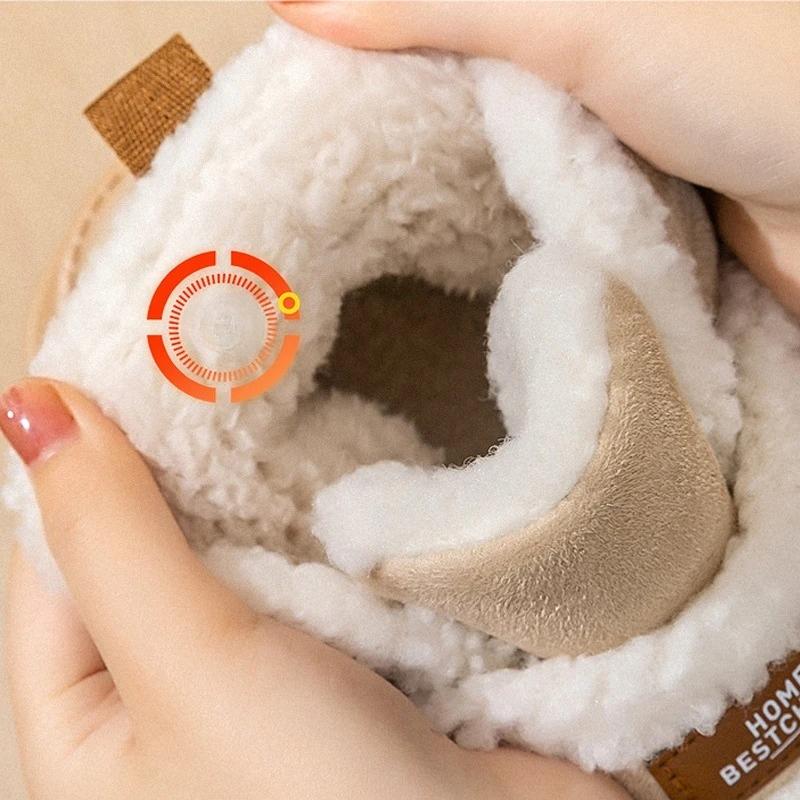 Thick Soled Snow Boots Women Fluffy Plush Faux Fur Soft Slippers Winter Indoor Comfortable Home Non-slip Shoes