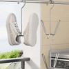 Stainless Steel Shoe Rack, Multi-Functional Shoe Rack with Double Hook Design, Shoe Drying Rack for Dehumidifying Hanging Shoes