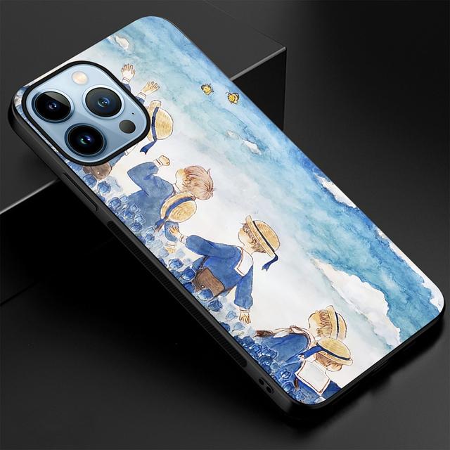 Cartoon Girl And Boy Case For Iphone 14 13 12 11 Pro Max Mini Xs Xr X 7 8 6s Plus Se 2022 Tempered Glass Cover Protection Shell