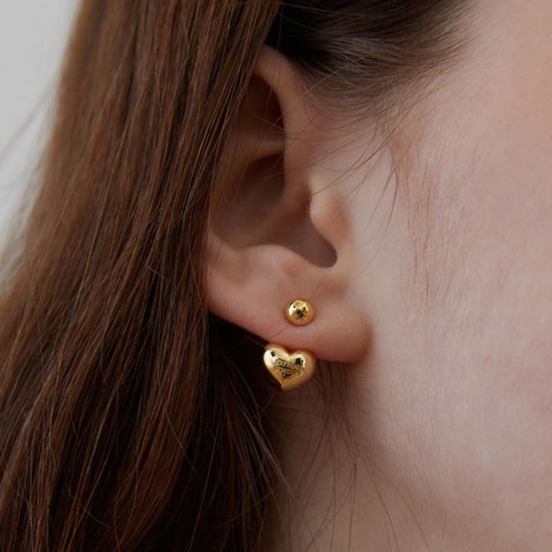 Tatiana Silver 925 Love and Ball Ear Jacket Earrings EC1966