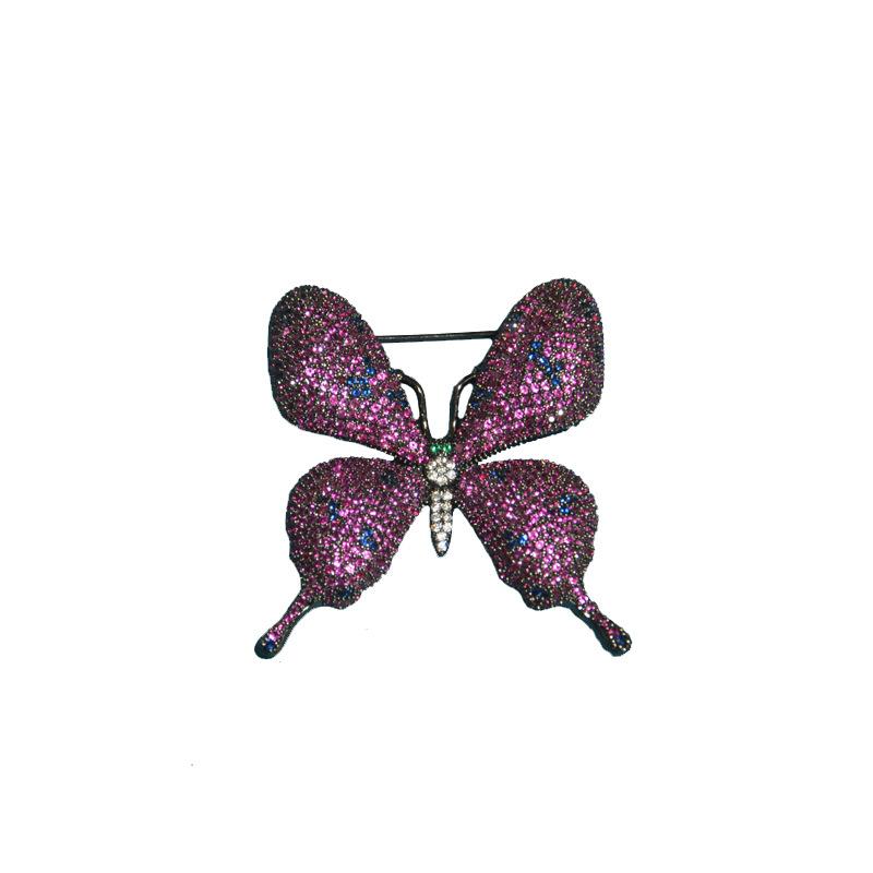 Heavy Industry Full Of Zirconium Butterfly Luxury Emerald Brooch Brooch Elegant High-End Jacket Suit Pin