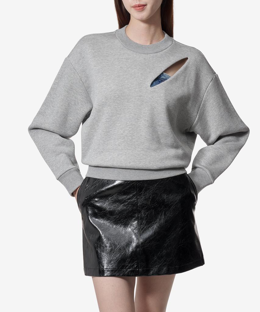 ALEXANDER McQUEEN Slash Detail Sweatshirt - Melange Grey / 794769Qlac81020