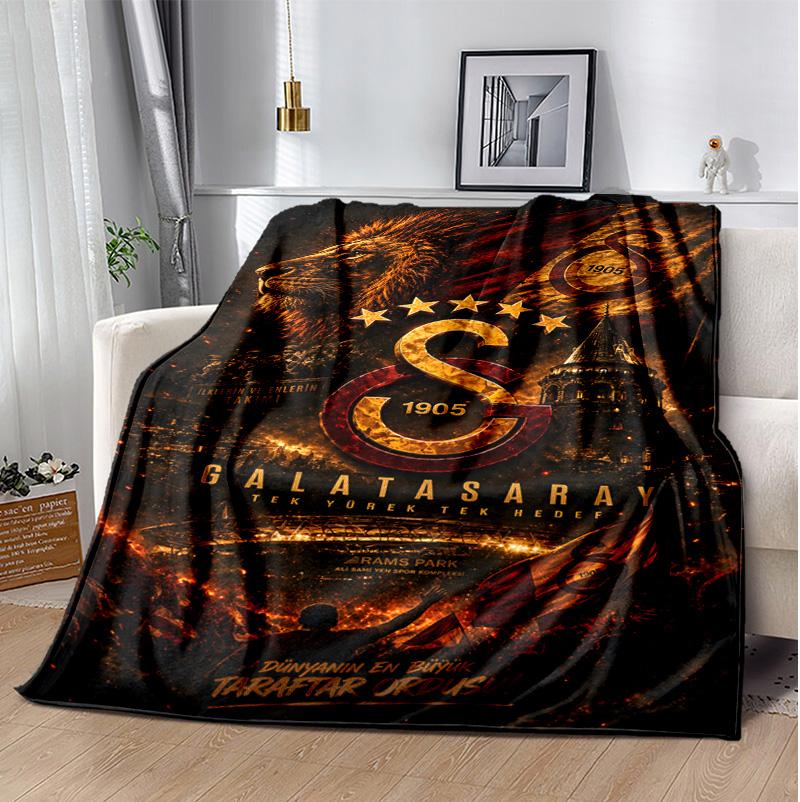 Galatasaray Flannel Blanket Soft Warm All-Season Throw, Design for Camping, Car Travel, Hiking Sofa, Bed, Office Perfect Gift for Parties