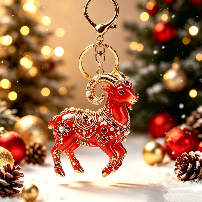 1/2Pcs Cute 2D Flat Goat Themed Hanging Ornament Acrylic Pendant for DIY Jewelry Making Bag Charm Daily Decor