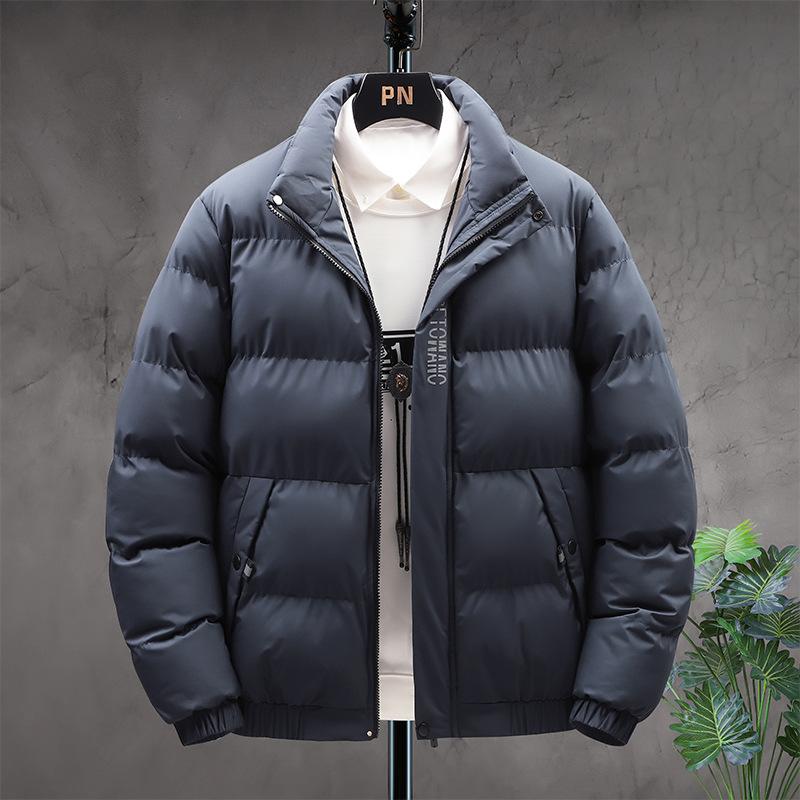 Winter Cotton Jacket Men's Youth Korean Version Thickened Cotton Jacket Winter Clothes Windproof and Warm Trendy Cotton Clothes