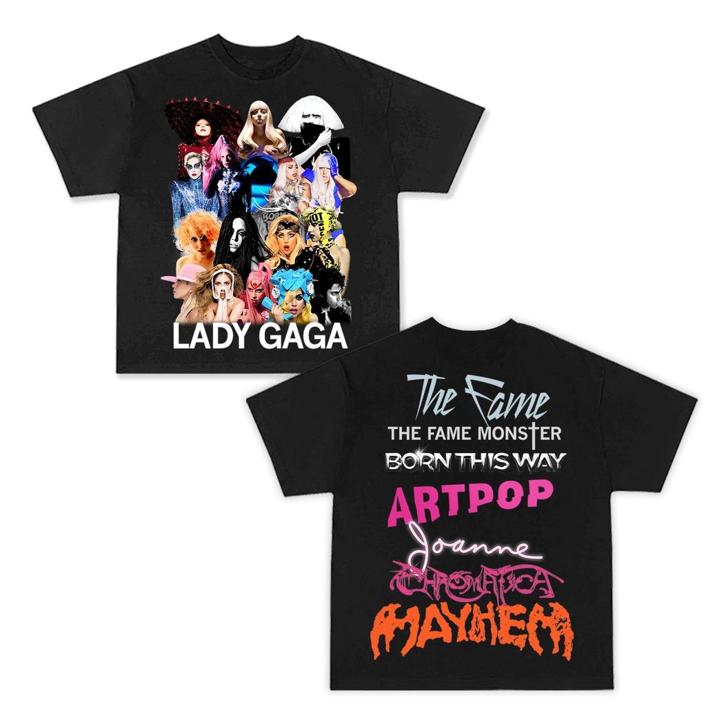 100% Cotton Vintage Lady Gaga Mayhem T Shirt Fashion Aesthetic T-Shirt Unisex High Quality Retro Mineral Wash Tees
