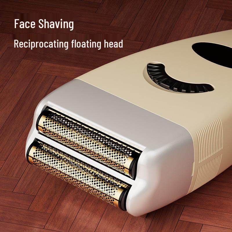 Kuangjie Dual-Function Electric Shaver with Digital Display and Sideburn Trimmer