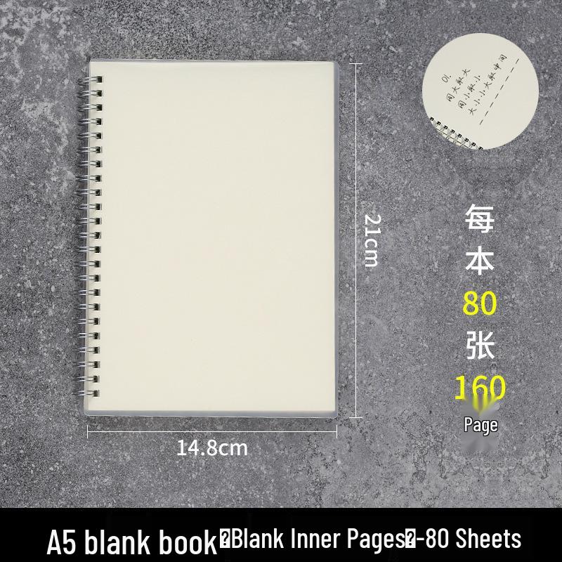 Creative Transparent Spiral Notebook - A6, A5, B5 Grid, Lined, Blank, Cornell Layouts
