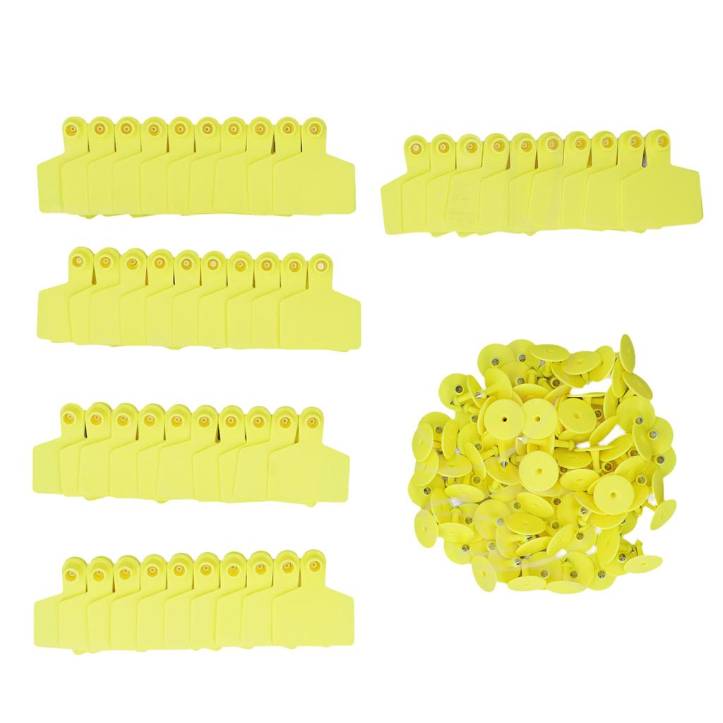 100 Piece Blank Tags for Calves Blank Identification Ear Tag for Cattle Cows Pigs Goats Sheep Calf