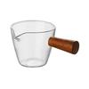 Espresso Measuring Glass with Wood Handle Accessories Heat Resistant milk Glass Cup for Tea Barista Family espresso