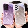 Inimă Mov Gradient Pentru Samsung S8 S9 S10 S20 Ultra S21 Pro S22 Plus S23 FE S24 Ultra S25 Edge S25Ultra Carcasă de Sticlă pentru Telefon