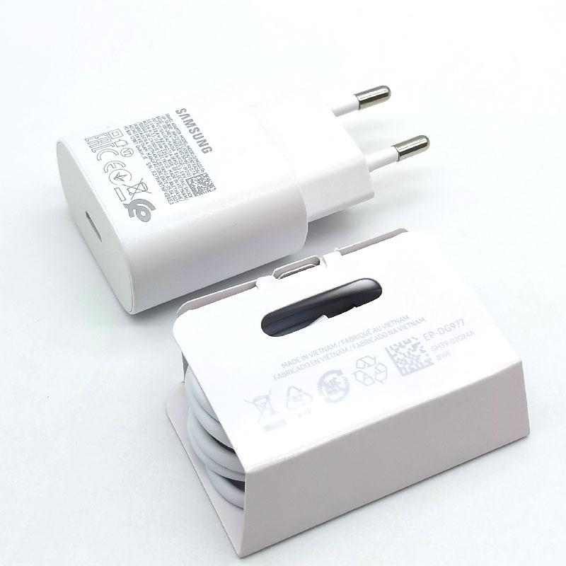 

25 Вт сверхбыстрый зарядный кабель типа C для Galaxy S24 S23 S22 S21 S20 Note 20 Ultra 10 A55 A35 Z Flip Fold 6 5 4 3 адаптер White-With 3A Cable