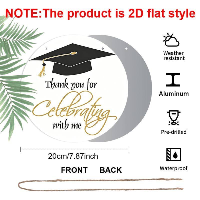 2D Flat Aluminum Graduation-themed Wall Hanging, Available in Various Sizes, with A Black and Gold Minimalist Luxury Style. An Ideal Choice for Home