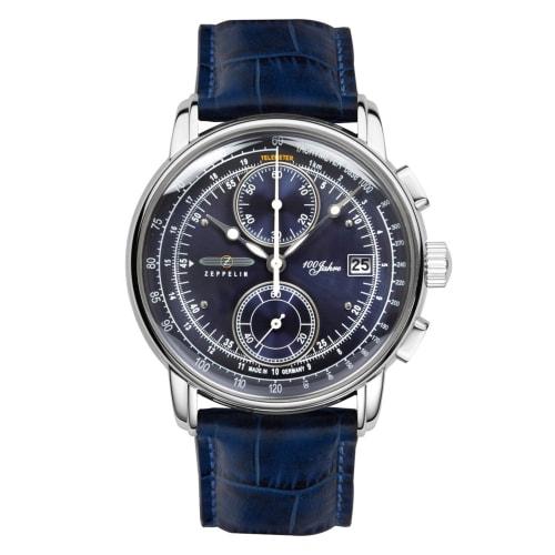 

Часы Zeppelin 100 Years Special Edition, темно-синий циферблат, нержавеющая сталь, кварцевые, 41,5 мм, немецкие, мужские, 8670-3