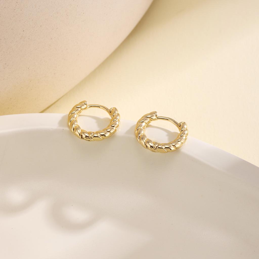 Nidin Trendy S/M/L Size Twisted Small Hoop Earrings For Women Minimalist Lightweight Comfortable Daily Wear Fashion Ear Jewelry