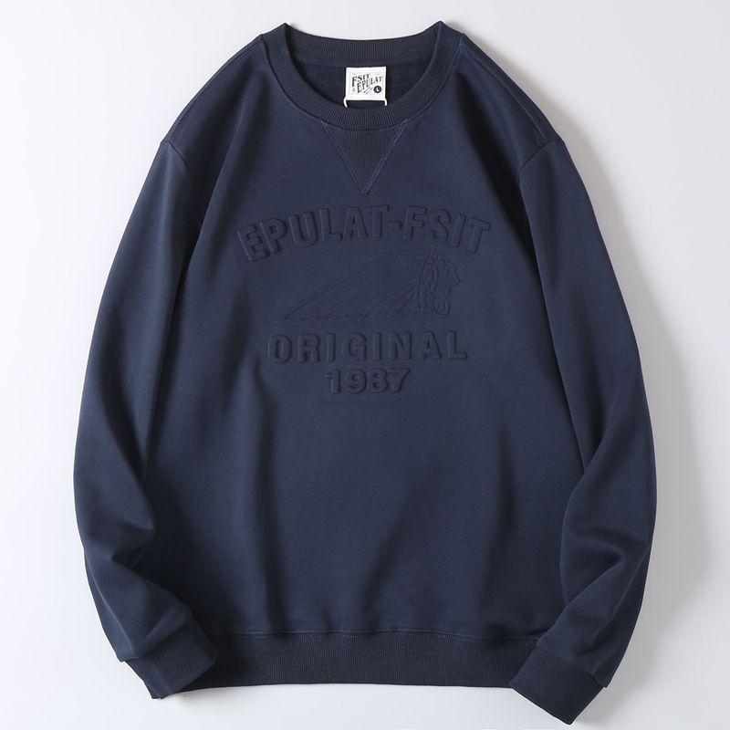 Foreign Trade Surplus Indian 3D Head Letter Print Pullover Sweatshirt Men's Long-Sleeve Casual Loose Crewneck Jacket