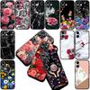 Texture Rose Flower Marble Grain Cover for Motorola Moto G35 G22 G23 G32 G53 G60 G72 G64 G20 G71 G52 G41 G42 E13 E20 E32 Case