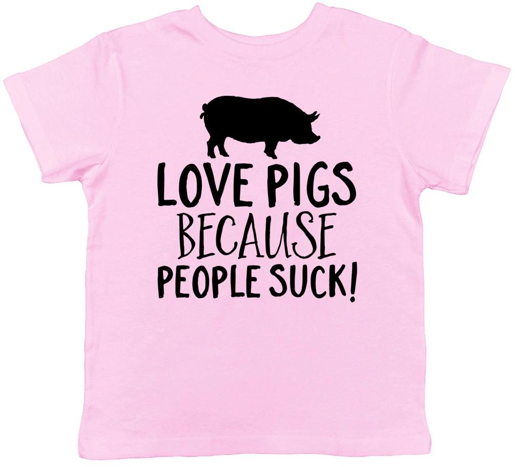 Love Pigs because People Suck Childrens Girls Boys Kids T-Shirt Tee 160